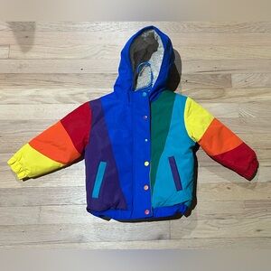 Little Bird Rainbow Sherpa Lined Winter Ski Jacket Coat sz 2/3 2 3